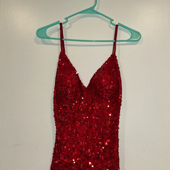 VTG Scala Red Sequin Mini Dress - Picture 3 of 5